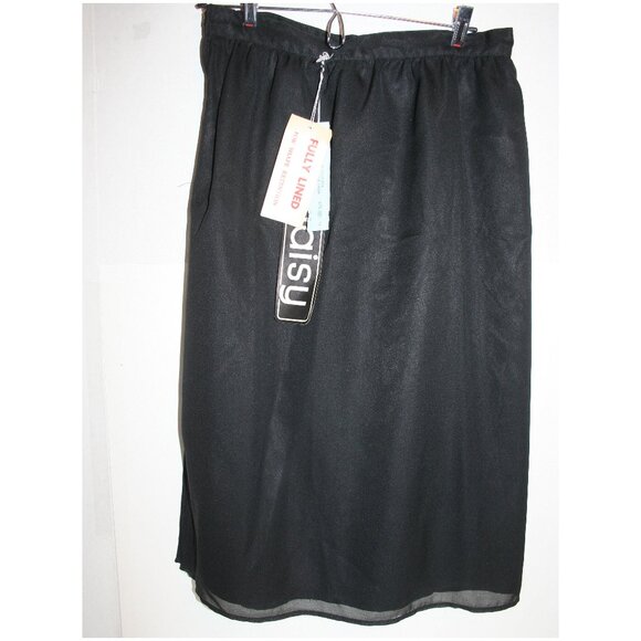 Daisy Underskirt Half Slip Long Style Dress Black Soft Satin SZ 14 - Picture 1 of 2